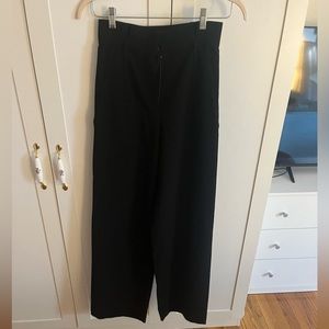 Aritzia black crepe wide leg trousers